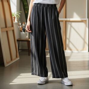 Lou & Grey Black and tan Striped womens pants
